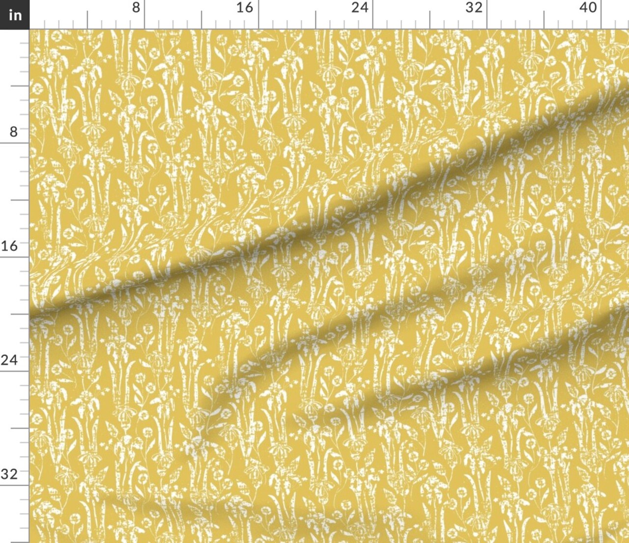 Floral Farmhouse Yellow Sunshine Custom Printed Fabric by Spoonflower Various Fabrics by the Yard or Fat Quarter